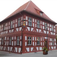 Töpfla-Haus mit rotem Fachwerk, Höchstadt a.d. Aisch