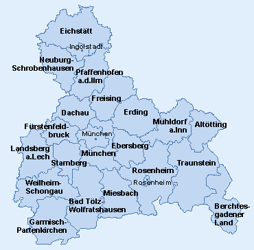 Landkreise in Oberbayern