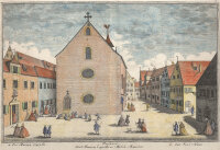 Johann Friedrich Schmidt, Kapellenplatz und Synagoge als Marienkapelle von Westen, 1762