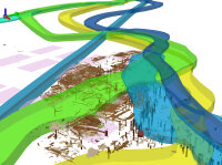 Pestenacker: 3D-Visualisierung der Bachläufe und Hölzer Pestenacker: 3D-Visualisierung der Bachläufe und Hölzer